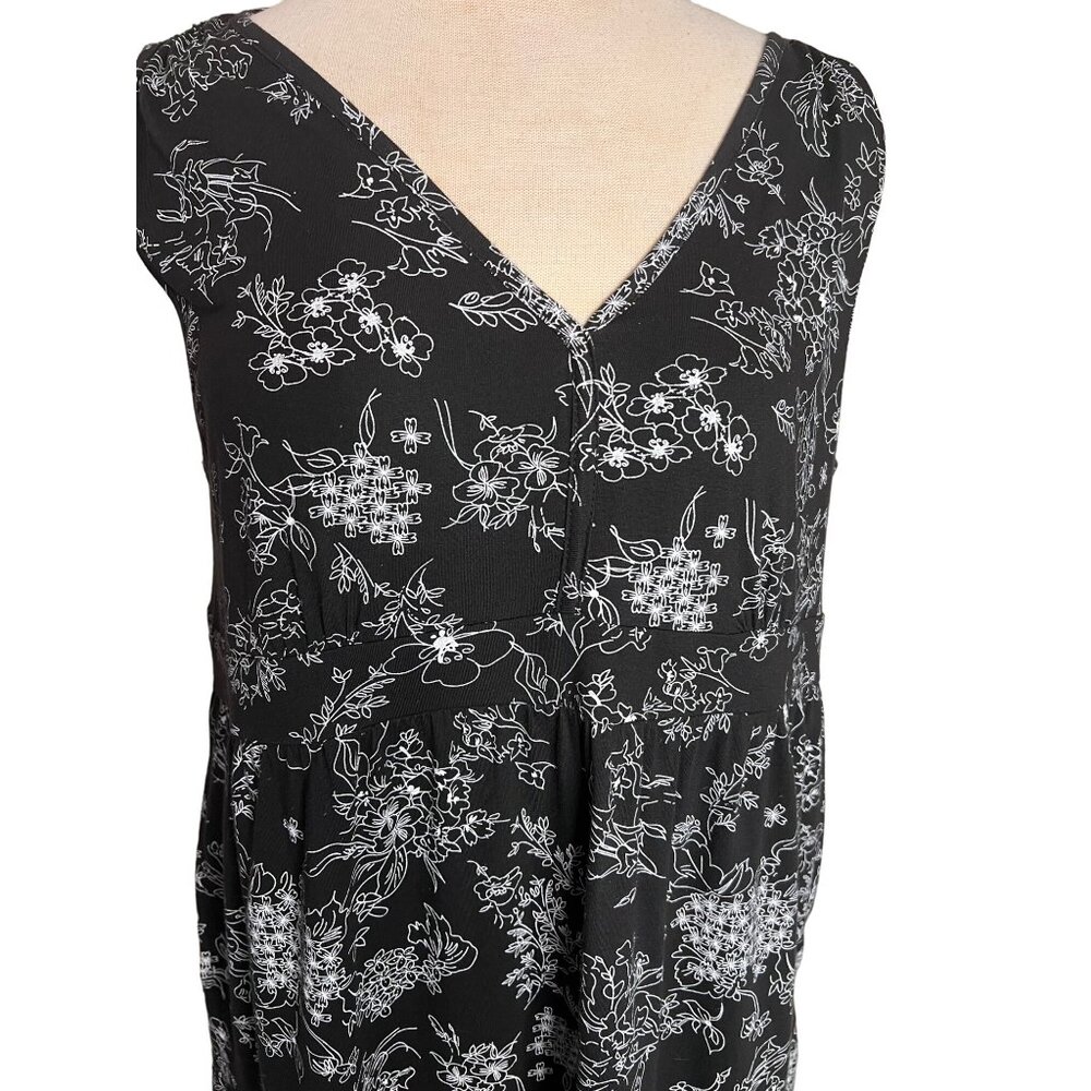 Women Within Maxi Medium Dress Baggy Oversizes Pockets Cotton Y2K - Picture 5 of 11
